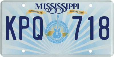 MS license plate KPQ718