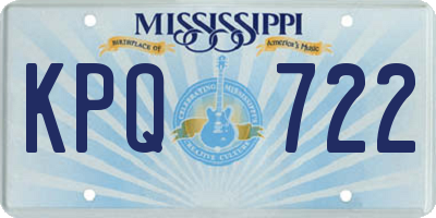 MS license plate KPQ722