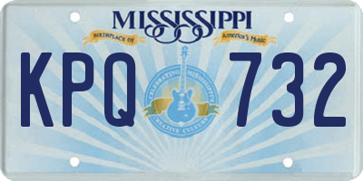 MS license plate KPQ732