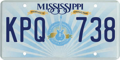 MS license plate KPQ738