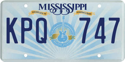 MS license plate KPQ747