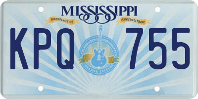MS license plate KPQ755