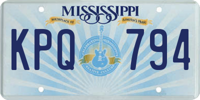 MS license plate KPQ794
