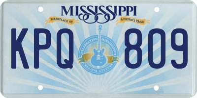 MS license plate KPQ809