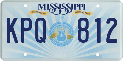 MS license plate KPQ812