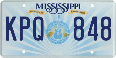 MS license plate KPQ848
