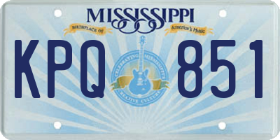 MS license plate KPQ851
