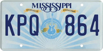 MS license plate KPQ864