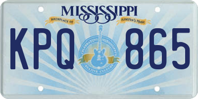 MS license plate KPQ865