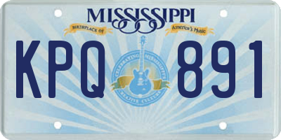 MS license plate KPQ891