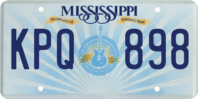 MS license plate KPQ898