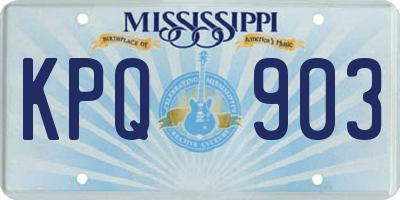 MS license plate KPQ903
