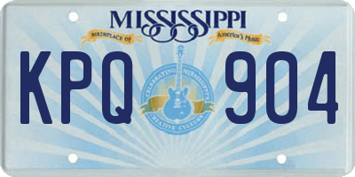 MS license plate KPQ904