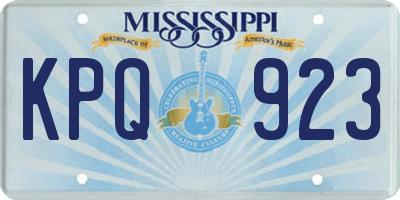 MS license plate KPQ923