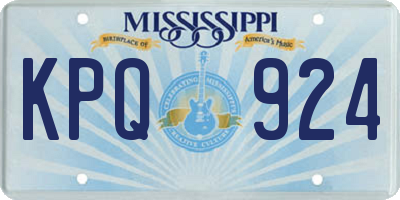 MS license plate KPQ924