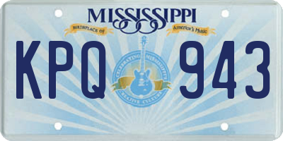MS license plate KPQ943