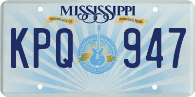 MS license plate KPQ947
