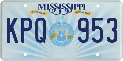 MS license plate KPQ953
