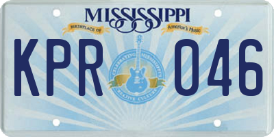 MS license plate KPR046