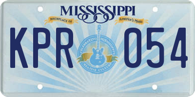 MS license plate KPR054