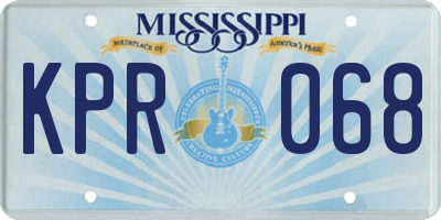 MS license plate KPR068