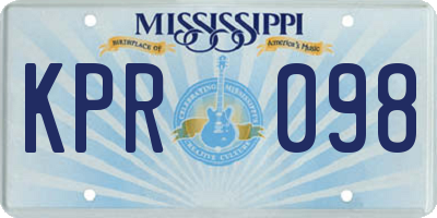 MS license plate KPR098