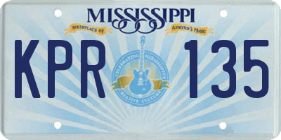 MS license plate KPR135