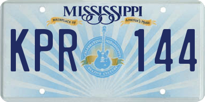 MS license plate KPR144