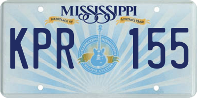MS license plate KPR155