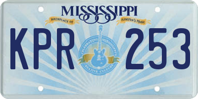 MS license plate KPR253