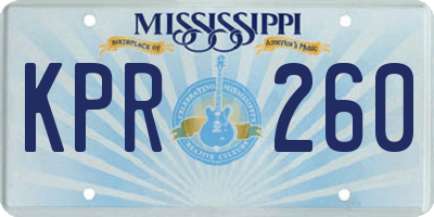 MS license plate KPR260
