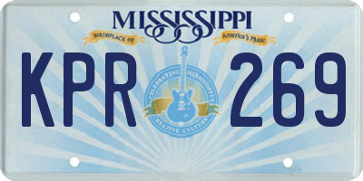 MS license plate KPR269