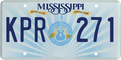 MS license plate KPR271