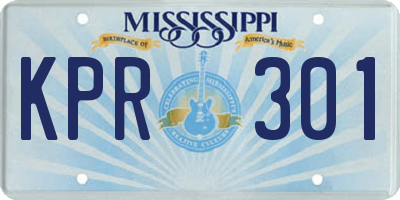 MS license plate KPR301