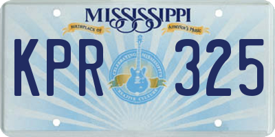MS license plate KPR325