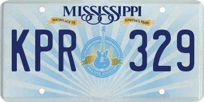 MS license plate KPR329