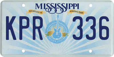 MS license plate KPR336