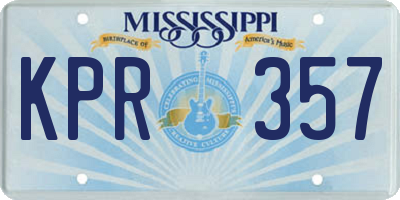MS license plate KPR357