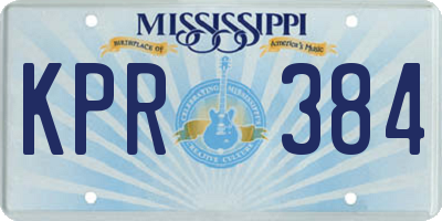 MS license plate KPR384