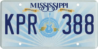 MS license plate KPR388