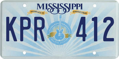 MS license plate KPR412