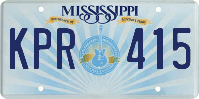 MS license plate KPR415