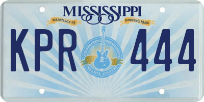 MS license plate KPR444