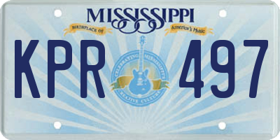 MS license plate KPR497