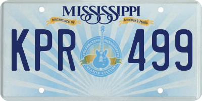 MS license plate KPR499