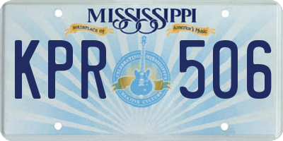 MS license plate KPR506