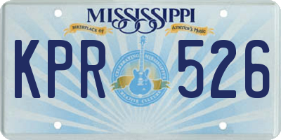 MS license plate KPR526