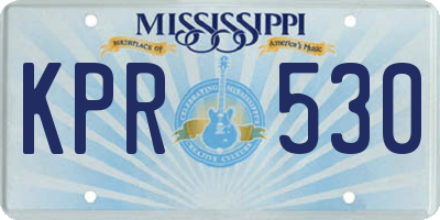 MS license plate KPR530