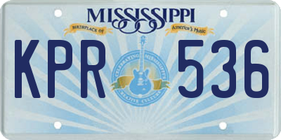 MS license plate KPR536