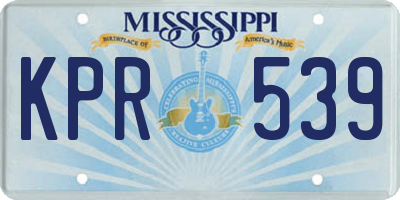MS license plate KPR539
